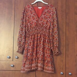 Max Studio Boho Red Floral Dress